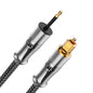 EMK 24K Gold-Plated Toslink to Mini Toslink Cable (10ft/3M) - Digital Optical Audio Cable with 3.5mm Mini Plug for Soundbar, Home Theater, TV - Silver SPDIF Fiber Optic Cord