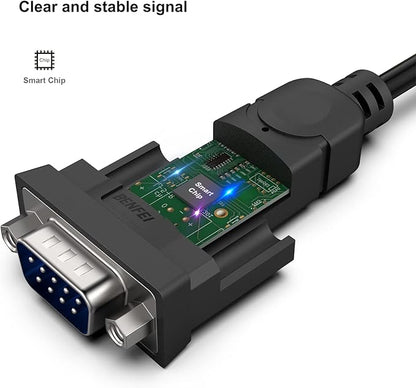 BENFEI USB to Serial Adapter,6 Feet USB to RS-232 Male (9-pin) DB9 Serial Cable, Prolific Chipset, Windows 11/10/8.1/8/7, Mac OS X 10.6 and Above（Not VGA）