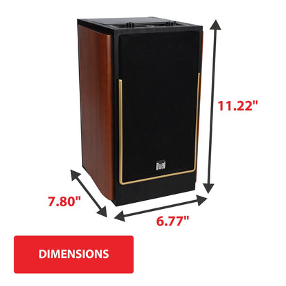 Dual Electronics LUHSL20B Bookshelf Speakers Pair Bluetooth & Class-D Amp