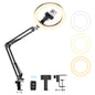 Upgrade Ring Light with Stand, Overhead Phone Mount for Desk, 10” Selfie Light with Stand Tripod for iPhone, Light with Phone Holder for Video Recording,Zoom Meeting,Live Streaming Tiktok,YouTube