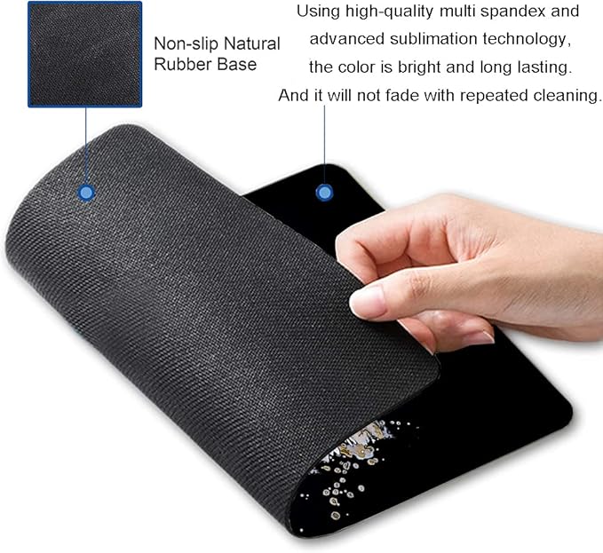 Square Mouse Pad, Colorful Stylish Bulldog Mouse Pad, Mouse Mat Square Waterproof Mouse Pads Non-Slip Rubber Base MousePads for Office Laptop