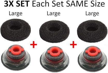 3X Ultra Comfort Eartips Ear Buds Replacement Earphone Ear Tips Kits Earpads Foam Set Cushion for Plantronics Voyager 5200 5220 5210 Series Bluetooth Headset Headphone (Large L)