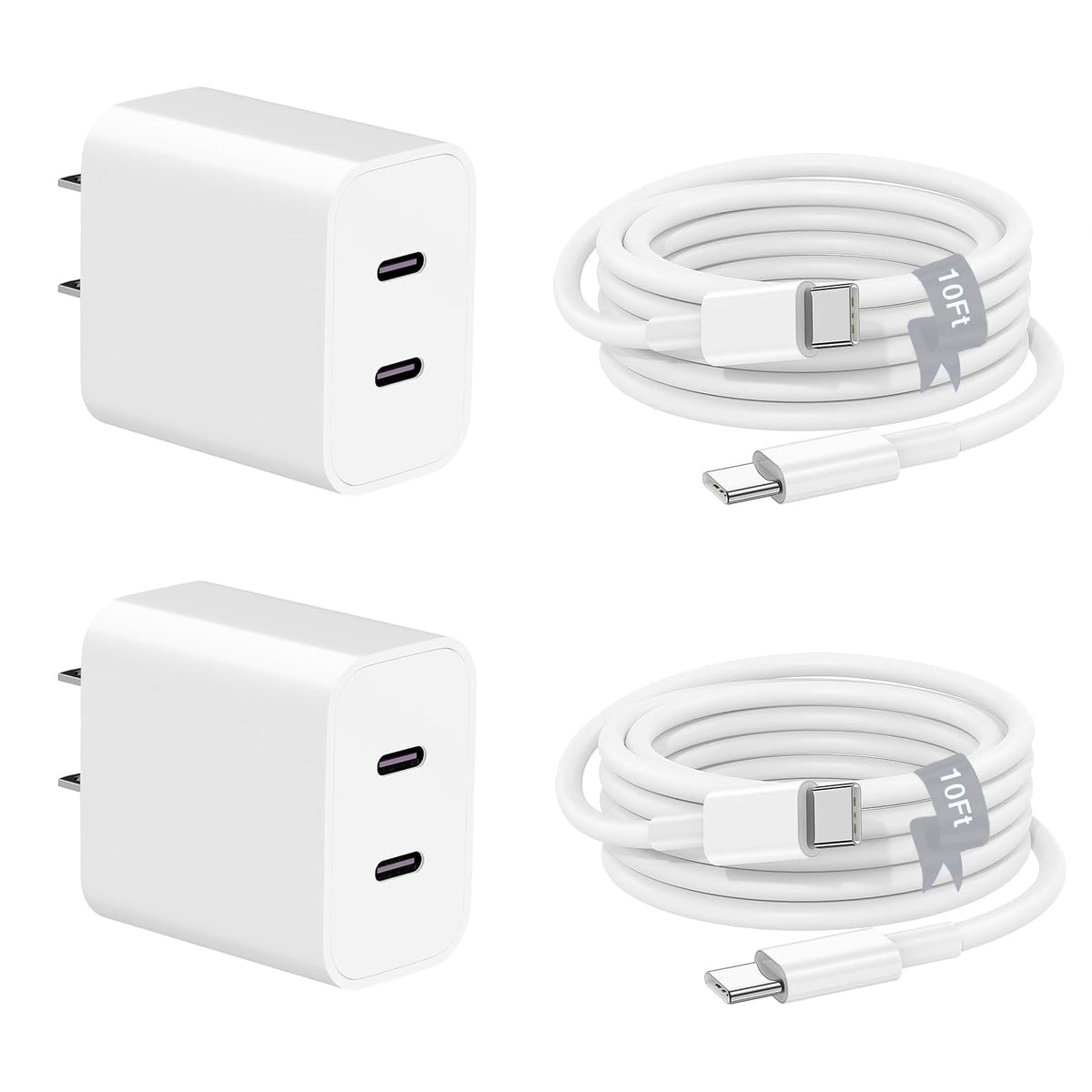 Charger for iPhone 17 16 15,Fast Dual Port USB C Charger Block,Double Type C Apple Wall Power Adapter Plug,10FT Quick USB C to C Charging Cable for iPhone 17/17 ProMax/17 Air/16 Pro/16e/15 Pro/15 Plus