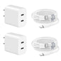 Charger for iPhone 17 16 15,Fast Dual Port USB C Charger Block,Double Type C Apple Wall Power Adapter Plug,10FT Quick USB C to C Charging Cable for iPhone 17/17 ProMax/17 Air/16 Pro/16e/15 Pro/15 Plus
