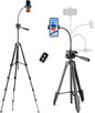 Aureday Phone Tripod, 82" Tripod for iPhone with Flexible Gooseneck, Wireless Remote and Phone Holder, Extendable Cell Phone&Camera Tripod Stand for Selfies/Video Recording/Live Streaming/Vlogging
