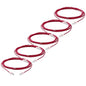TRUECABLE Cat6 Component Rated Patch Cable, Unshielded (U/UTP), 14ft, Red, 28AWG Solid Copper, Snagless 10G High-Speed Ethernet Cable, PoE++ 4PPoE 100W, UL Listed, RoHS-3, 5 Pack