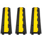 CXRCY Cable Ramp 3 Pack 2 Channel 11000lbs axle Capacity Floor Cord Cable Protector, Rubber Speed Bumps Hose Protector Ramps for Wire/Hose/Pipe Hider Driveway &Outdoor 40x10x2 inch(L x W x H)