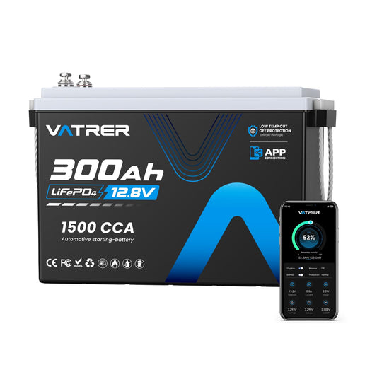 12V 300AH Low Temp Cutoff LiFePO4 Lithium Battery, Built in 200A BMS