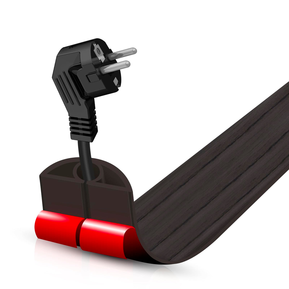Floor Cord Cover Self Adhesive Cord Hider,10FT Cable Management, Extension Strip Protector for Wires, Prevent Cable Trips for Offices, Gyms, Exhibitions Cavity:0.39"(W) x 0.27"(H) Black