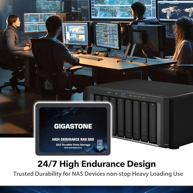 Gigastone 2TB NAS SSD Drive (8-Pack) 24/7 Durable TLC High Endurance RAID Data Storage Network Attached Storage 2.5" SATA Internal Solid State Hard Drives