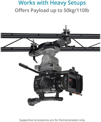 PROAIM Truss/Scaffold Connection Plates – Mitchell Mount. Rigging Adapters for Overhead Shots. for Wall Spreader Rod/Poles/Grids. 360° Swivel Clamps, Robust & Secure - 50kg Payload