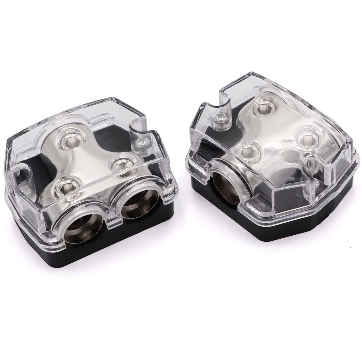 TuoLauthon 2 Way Power Distribution Block 1x 0 GA in 2X 0 GA Out Circuit Protector Distribution Connecting Blocks for Car Audio Splitter,2Pcs with Installation Kit