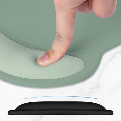ITNRSIIET Ergonomic Mouse Pad with Comfort Gel Wrist Rest, Non-Slip PU Base, Smooth Textured Surface, Reduces Hand Fatigue & Wrist Pain, 8.7 x 7.2 Inch for Office Gaming Home, Sage Mint Gradient