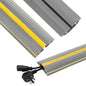 Floor Cord Cover 10Ft Heavy Duty PVC Floor Cable Protector Electric Cord Hider Cable Management Floor Strip Extension Cord Covers Cable Raceway for Wires on Floor Inner Channel 1.36" W x 0.43" H -Gray