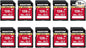 GIGASTONE 128GB SD Card 10-Pack, Camera Plus, V30 U3 SDXC Memory Card High Speed UHD Video Compatible with Canon Digital Camera, with 10 Mini case