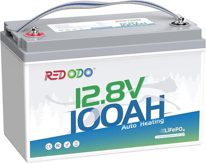 Redodo 12V 100Ah LiFePO4 Battery with Self-Heating, Built-in 100A BMS, Supports Low Temperature Charging(-4℉) Group 31 Lithium Battery, 4000+ Deep Cycles, Perfect for RV, Solar, Off-Grid in Cold Areas