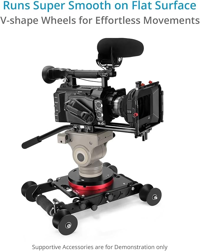 Proaim Fusion Video/Film Camera Dolly Slider with Track Ends. Runs on Tracks & Flat Surfaces. Payload up to 45.3kg /100lb. (DL-FUSN-01)