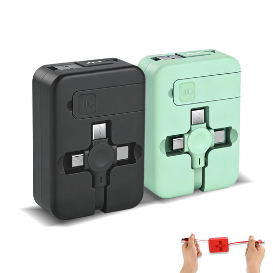 2 Pack 3 in 1 Charging Cable Retractable, USB Multi Charging cables
