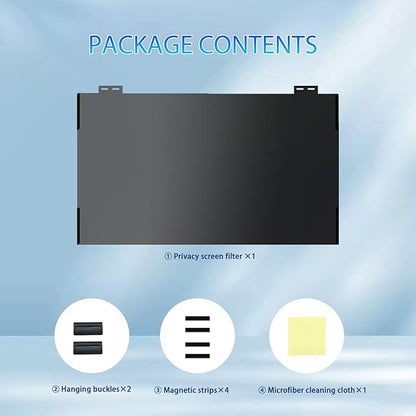Computer Privacy Screen 23.6 Inch Magnetic, Removable Hanging Privacy Shield for frameless Monitor 16:9 Widescreen, Anti Blue Light, Anti-Glare Protector