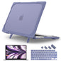 Batianda Heavy Duty Case for MacBook Air 13.6 inch with Stand,Lavender Grey