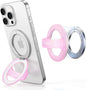 JOYROOM Magnetic Phone Grip, Silicone Finger Loop Grip [Stylish Twinkle][Glitter] Phone Grip for Magsafe, for iPhone 16 Pro Max/15 Pro Max/14/13/12 Series, Pink