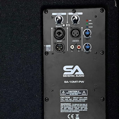 Seismic Audio - SA-10MT-PW-Pair - Pair of Powered 2-Way 10" Floor / Stage Monitor Wedge Style with Titanium Horns