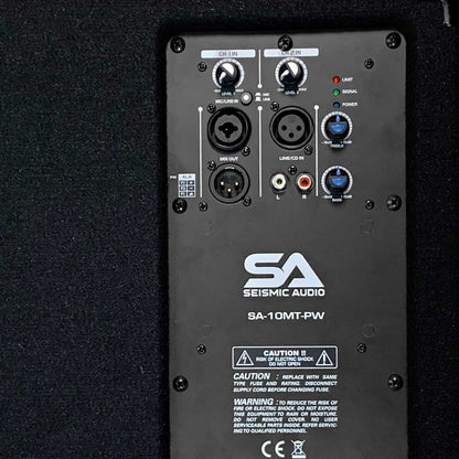 Seismic Audio - SA-10MT-PW-Pair - Pair of Powered 2-Way 10" Floor / Stage Monitor Wedge Style with Titanium Horns
