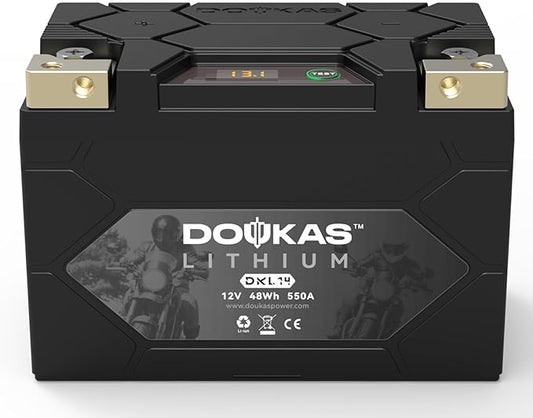 DKL14 550A LiFePO4 Motorcycle Lithium Battery, 12V 4Ah Powersports Battery, Compatible Jet Ski, Quad, Lawn Mower, Scooter, Generator Battery, Snowmobile