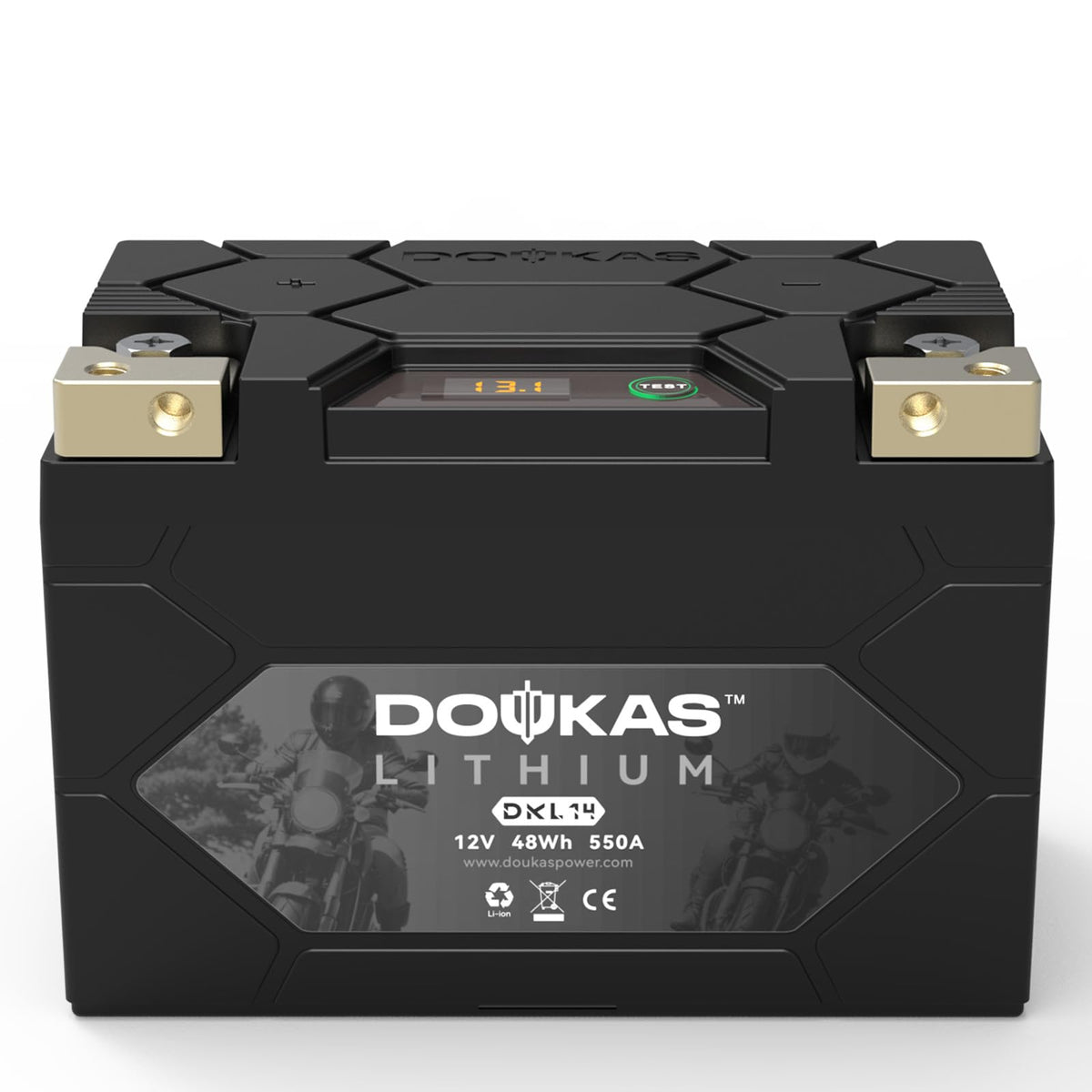 DOUKAS DKL14 YTX14-BS 550A LiFePO4 Motorcycle Lithium Battery, 12V 4Ah Powersports Battery, Compatible Jet Ski, ATV, Lawn Mower, Scooter, Generator Battery, Snowmobile