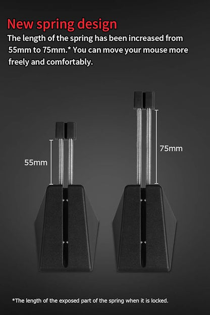Hotline Games Mouse Bungee 3.0+ Mouse Cord Clip Cord Management System Fixer Holder for Esports FPS Game (3.0+ Black)