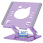 Aoviho Tablet Stand 360° Rotating Aluminum Holder, Adjustable, Portable and Foldable Monitors Stand for iPads, Compatible with 4-12.9" Tablets, Silver