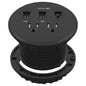 LIDER PD 65W GaN Technology Desktop Power Grommet, Power Delivery, USB-A and 2 USB-C Ports, Tamper-Resistant Receptacles, Self-Close Cover, Desk Charging Station, Black, 6.5ft Cord, ETL Listed