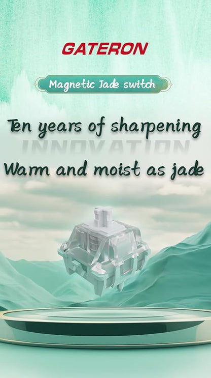 GATERON Magnetic Jade Keyboard Switches, Linear Factory Pre-lubed Freely Setting Pre-Travel Key Switches for Mechanical Keyboard(70PCS)