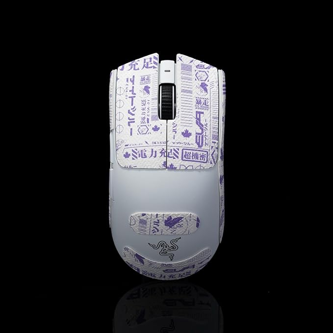 Grip Tape for Razer Viper V3 Pro - Anti-Slip,Enhanced Control, Sweat Resistance,Improves FPS Gaming Grip & Mouse Protection [Pre-Cut] EVA White Purple