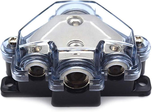1pc Distribution Block 1 in 3 Ways Out Power Distribution Block Car Audio 1x4 Gauge Input 3x8 Gauge Output Ground Distribution Block for Automotive