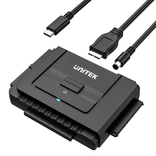 Unitek USB-C IDE/SATA Adapter, Dual-Drive for 2.5/3.5" HDD/SSD, 6Gbps