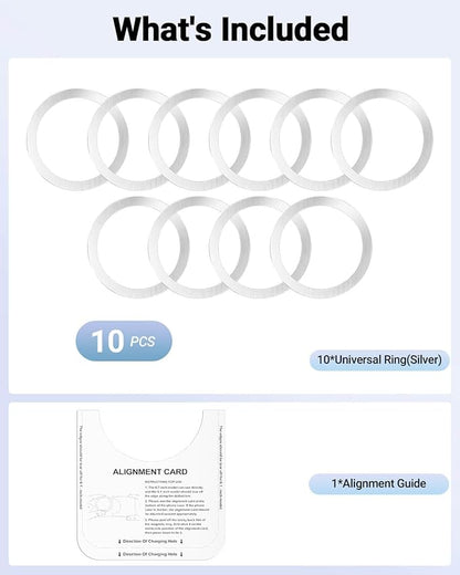for Magsafe Sticker Magnet - 10 PCS, Ultra-Thin(0.4mm), Compatible with iPhone 15 Pro Max,15 Pro,15/14/13/12 Series,mag Safe Charger, for Apple Wallet Magsafe - Silver