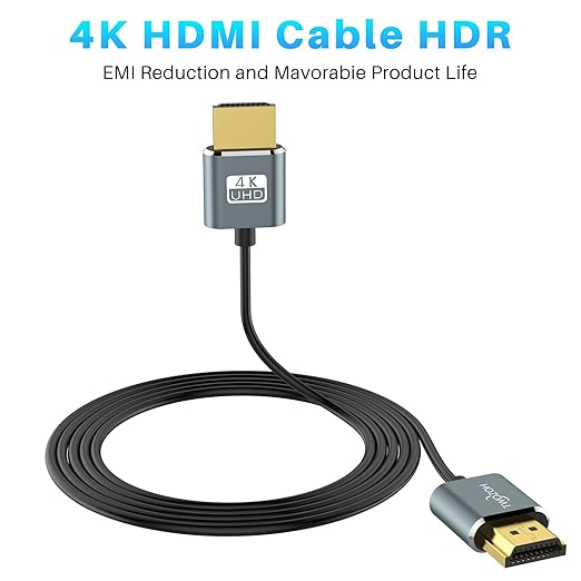 Twozoh Flexible & Slim HDMI Cable 10FT 2 Pack, Ultra Thin HDMI Cord Supports High Speed 4K@60Hz 18gbps 2160P/1080P