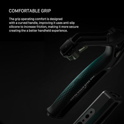 Tilta Xeno Top Handle for Filmmakers & Cameras-Titanium Gray | Aluminum Alloy and Silicone Build | 1/4″-20 Threads w/Locating Points | Safety Release Pin | Comfortable Handling (Dual 1/4"-20)