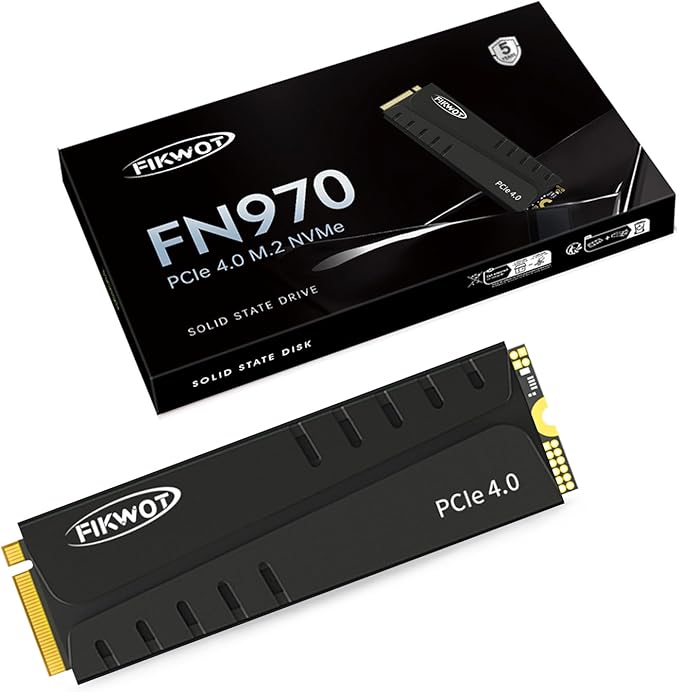 FN970 1TB M.2 2280 PCIe Gen4 x4 NVMe 1.4 Internal Solid State Drive with Heatsink - Speeds up to 7,400MB/s, Configure DRAM Cache, Compatible PS5 Internal SSD