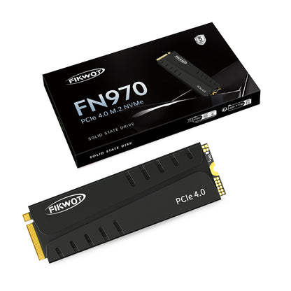 Fikwot FN970 1TB M.2 2280 PCIe Gen4 x4 NVMe 1.4 Internal Solid State Drive with Heatsink - Speeds up to 7,400MB/s, Configure DRAM Cache, Internal SSD