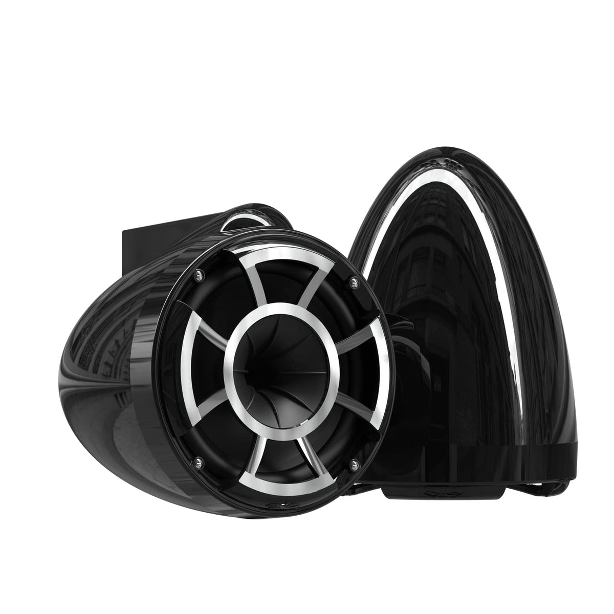 Wet Sounds Rev 8 Black V2 Revolution Series 8" Black Tower Speakers w/Fixed Clamp