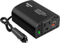 150W Car Power Inverter DC 12V to 110V AC Car Outlet Adapter with PD 25W &QC3.0 USB Ports Laptop Car Charger