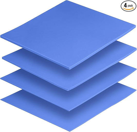 4 Pack Thermal Pad, 100 x 100 mm x [0.5 mm + 1 mm + 1.5 mm + 2 mm] Silicone Cooling Pad 6 W/m.K GPU Non Conductive Heat Resistance Extreme Odyssey Cover for Laptop Heatsink CPU GPU SSD IC LED Cooler