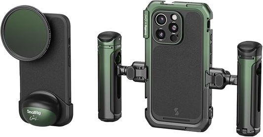 SmallRig x Brandon Li Mobile Video Kit Only for iPhone 16 Pro, Phone Cage with Lightweight Phone Case Kit, Rotatable Wireless QR Handles, 67MM Magnetic VND Filter Kit, Support for MagSafe - 5002