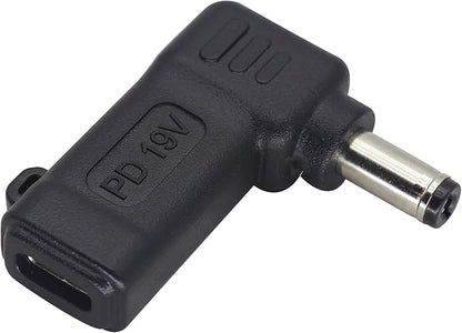 90W PD Type C to DC5521 Power Converter USB C to DC 5521 Laptop Charging Adapter 19V 4A Type C Female to DC 5.5 x 2.1mm Male Power Adapter for Studio and Travel [PD-5521]