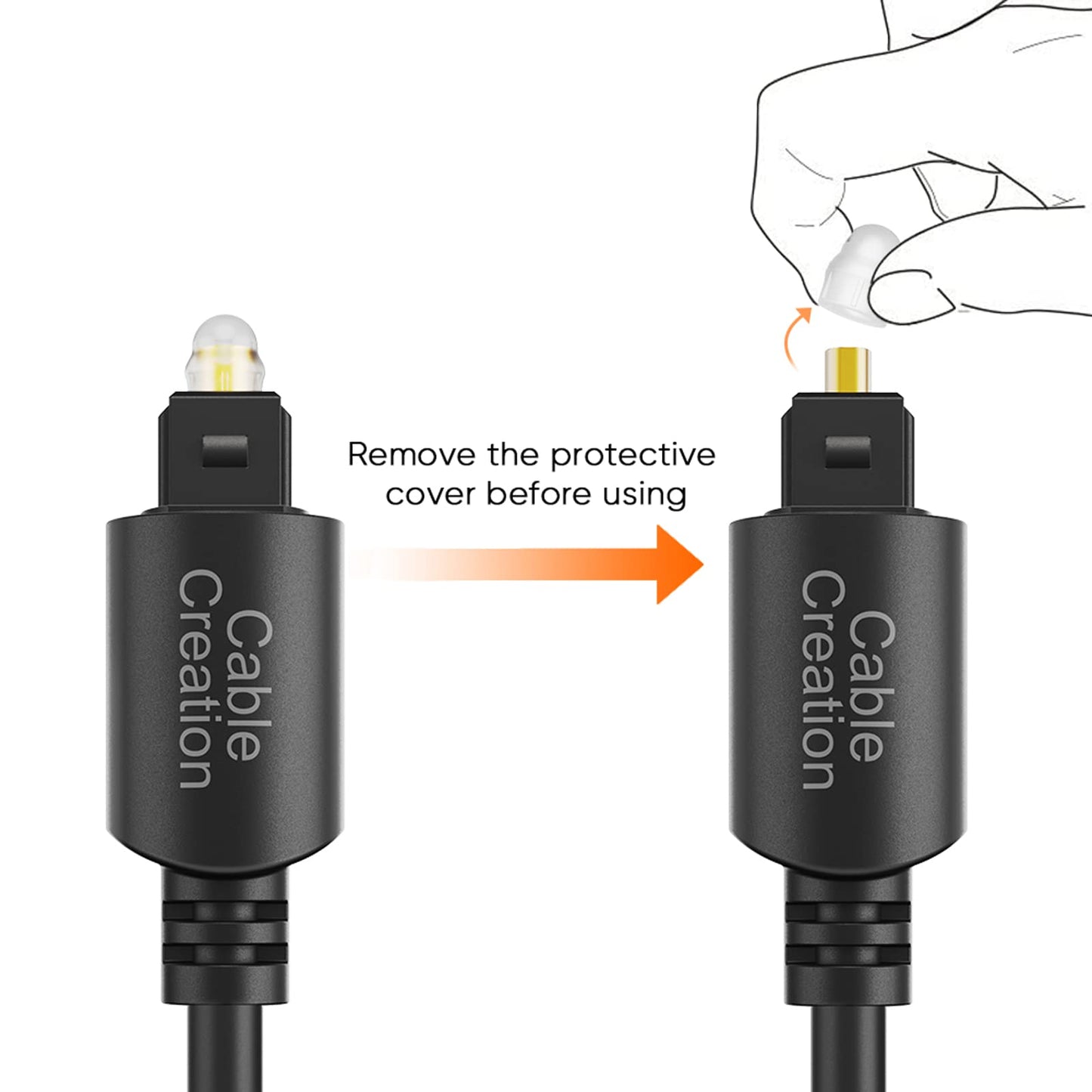 CableCreation Digital Optical Audio Toslink Cable, 3FT, Fiber Optic, S/PDIF