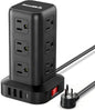 Extension Cord with Multiple Outlets, SMALLRT Power Strip Tower with USB Ports 12 AC Outlets, PD 20W USB C, 15FT Outlet Extender for Home Dorm, Office Supplies, Overload Protection