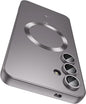 Magnetic for Samsung Galaxy S24 Case [Compatible with MagSafe][Built-in Camera Lens Protector] Slim Soft Silicone Bumper Shockproof Metallic Luster Phone Case (Gray)