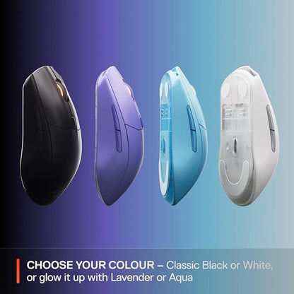 SteelSeries Rival 3 Wireless Gen 2 Gaming Mouse — 2.4GHz and Bluetooth — 18000 DPI TrueMove Air Optical Sensor — 60 Million Click Durability — Light-Weight — 100% PTFE Feet — White